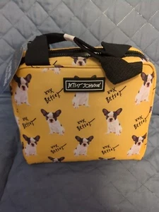 Neu mit Etikett! Betsey Johnson Senf Französische Bulldogge LUNCHBAG. Neu mit Etikett - Bild 1 von 5
