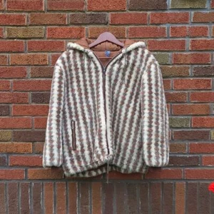 Abrigo para mujer vintage de piel sintética suave años 70/grande/chaqueta boho hippie con estampado - Imagen 1 de 10