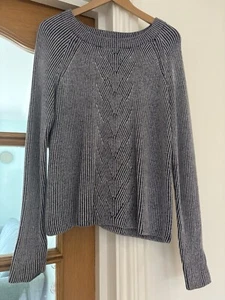 Jack Wills Women's Striped Navy Blue Pullover Jumper Size UK 16 - Picture 1 of 3