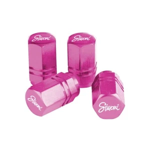 Simoni Racing 4er Set Gummikappen Felge Ventilkappen Hexagonal Rosa CAPS2/P - Bild 1 von 1