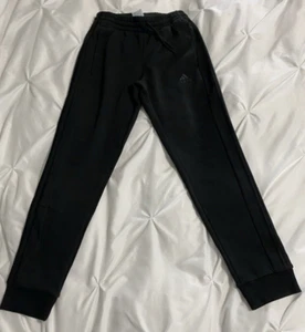 Men's Adidas 3 Stripe French Terry Tapered Cuff Pants Small  Black/Black NWT - Picture 1 of 8