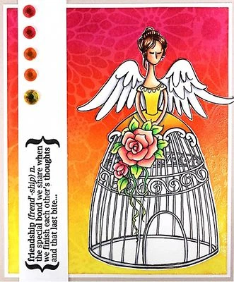 Angel Aviary, Wood Mounted Rubber Stamp STAMPENDOUS, NEW - R246 - Image 1 of 2