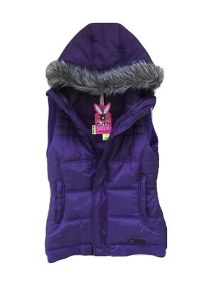 Burton DryRide Girls Purple Hooded Vest XS Ski Snowboard Casual Faux Fur Trim - Image 1 of 4