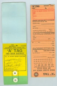 2 1963 & 1964 California Deer Hunting Licenses - Picture 1 of 2