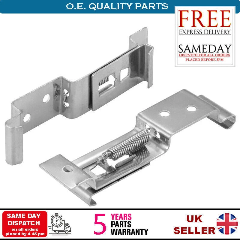 Trailer Number Plate Clips Holder Spring Loaded Stainless Steel One Pair New - Image 1 of 1