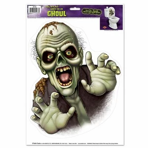 ZOMBIE TOILET SEAT LID PEEL 'N' PLACE HALLOWEEN DECORATION - Picture 1 of 1