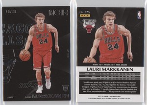 2017-18 Panini Noir Rookies Away /79 Lauri Markkanen #175 Rookie RC