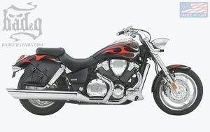 Honda VTX 1300 1800 RIGHT Side BLACK SOLO BAG Saddlebag - VTXR01 BAD&G CustomS - Foto 1 di 4
