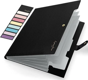 Expanding File Folder, Letter Size Accordion File Organizer, 5 Pocket Folders fo - Picture 1 of 7