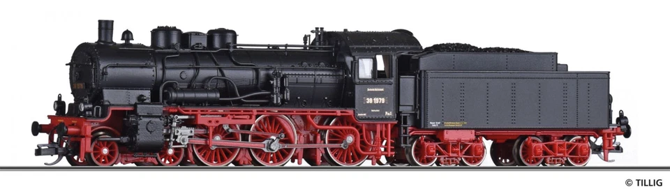 Tillig 02030 Dampflokomotive DRG BR38.1979, Epoche II TT + Neu - Bild 1 von 1
