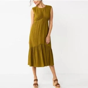 NWT Nine West Women's Tiered Midi Dress Size XXL Green Party Casual Beach Travel - Picture 1 of 12