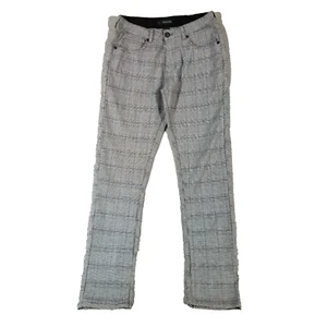 Fried Denim jeans men's 34x32 skinny straight gray plaid pants preppy retro - Picture 1 of 14