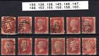 QV stamps GB. 1d red. Plates from 135 to 160 Used
