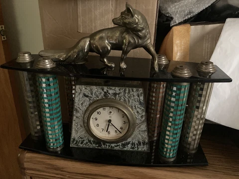 Antique Junghans Estera Wind-up Clock W/Alarm Mantel Desk Night Stand Working Cover