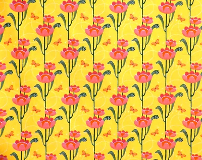 MAGIC MAKERS - Yellow Pink Green, Large Floral Cori Dantini for Free Spirit, BTY - Image 1 of 2