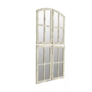 Raelynn Arch Window Pane Mirrors (Set of 4) - White 27" H - Picture 1 of 5