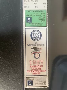 Boleto del Juego 5 de los Tigres de Detroit ALCS Minnesota Twins 1987 - Imagen 1 de 4