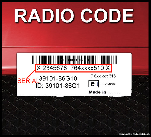 RADIO CODE passend für Bosch Suzuki - MAGYAR - IGNIS MSC CC-CD ...