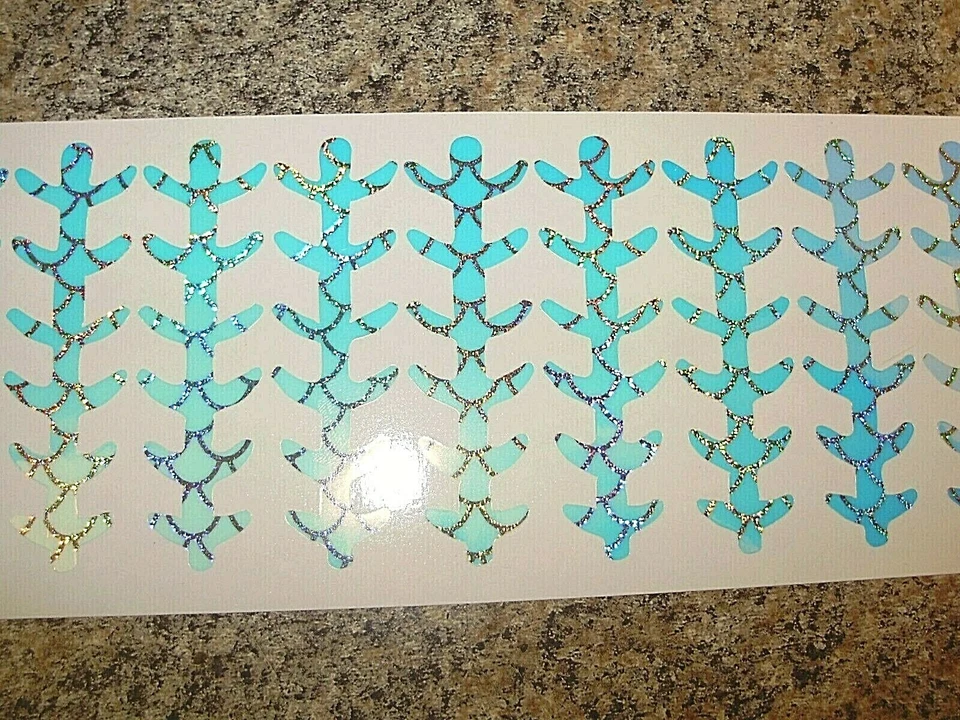 THE FISHING LURE TAPE COMPANY TRU UV CLEAR SILVER HOLO SCALE Ladderback Die Cut Fishing Lure Tape 6 Sizes