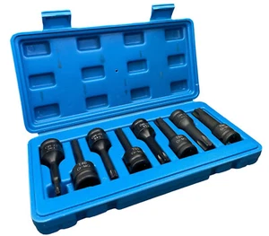 Set 8 Chiavi A Bussola Torx A Impatto Attacco 1/2 T30 T80 Con Custodia Rigida - Foto 1 di 3