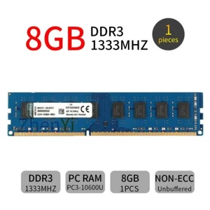 Kingston 8GB PC3-10600U DDR3 1333Mhz 240Pin KVR1333D3N9/8G Desktop Memory RAM UL - Picture 1 of 6