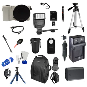 Sony α5000 (White) *OPEN BOX* - Tripod + Replacement Battery - ULTIMATE BUNDLE - Picture 1 of 20
