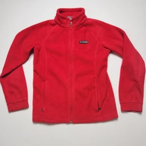 Columbia Fleece Jacket Kids Big Unisex Large Red Polyester Full-Zip Long Sleeve - Picture 1 of 7