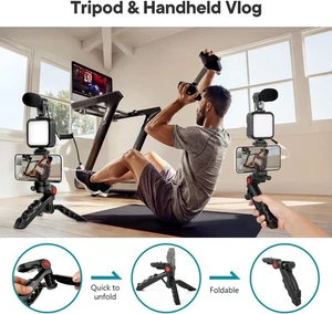 Vlogging Kit for iPhone, Android (with Tripod), with Mini LED Video Light + Card - Picture 1 of 7