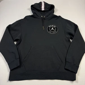 Nike Air Jordan Paris Saint-Germain PSG Hoodie Sweatshirt Pullover Black Men's L - Picture 1 of 13