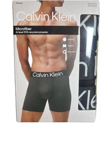 Nuevos calzoncillos boxer grandes de microfibra de 3 paquetes Calvin Klein para hombre NP2608R - Imagen 1 de 11