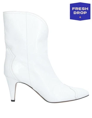 RRP€668 ISABEL MARANT Leather Ankle Boots US10 UK7 EU40 Crumpled Made in Italy - Image 1 of 4