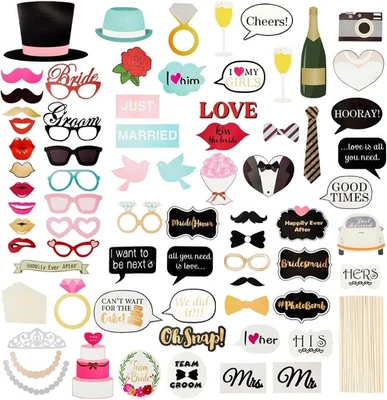 Реквизит свадебной фотокабины Blue Panda — 72 шт. в ассортименте с цветочным рисунком  - Изображение 1 из 4