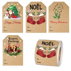 250PCS Etichette Regali di Natale - Etichette Regalo di Natale ed Etichette per Regali, Involucri e Sacchetti - Foto 1 di 5