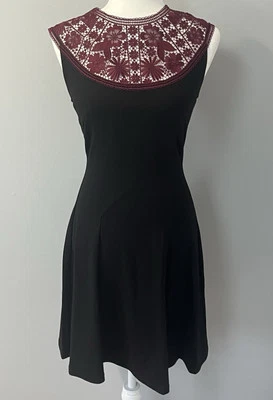 ERDEM Saks Fifth Lorna Dress Ponte Jersey Black Size 4 Sleeveless Lace NEW $1295 - Image 1 of 4