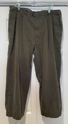 Pantalones chinos de colección John W Nordstrom para hombre plisados verde oliva talla 40 x 34 clásicos Foto 1 de 4