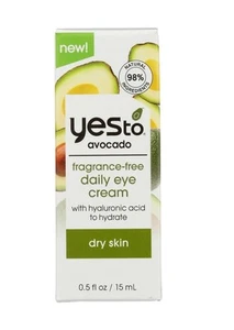 Yes To Avocado Fragrance Free Daily Eye Cream 0.5 Oz Dry Skin - Picture 1 of 1