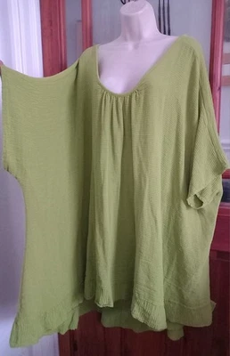 BNWT vtg Look Made In Italy Cotton Lagenlook Oversized Top Size 6XL Boho Chic - Image 1 of 4