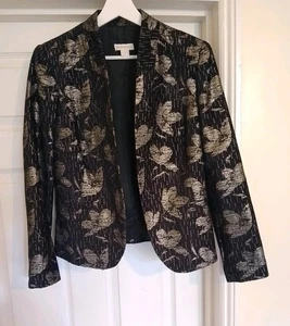 Monsoon Metallic Jacquard Print Edge to Edge Open Blazer Jacket- size 14 - Picture 1 of 4