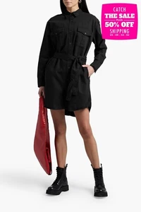RRP€386 RAG & BONE Denim Mini Shirt Dress Size M Buttoned Cuffs Pleated - Picture 1 of 5