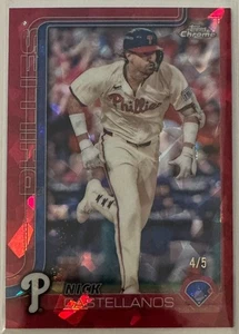 Nick Castellanos Topps Chrome 2025 Sapphire Red /5 Philadelphia Phillies - Bild 1 von 2