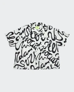 New Amsterdam Surf Association Wijk Tulip Vacation Shirt Black White RRP 150 - Picture 1 of 3