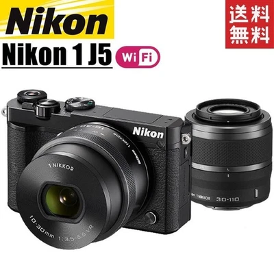 Kit de cámara sin espejo Nikon 1 J5 lentes dobles Wi-Fi negro usado - Imagen 1 de 4