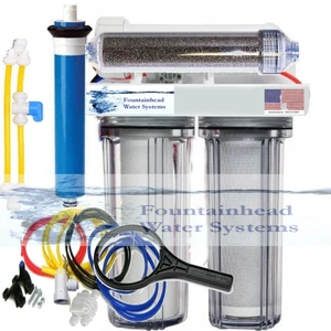 RO/DI REVERSE OSMOSIS AQUARIUM/REEF SYSTEM 4 STAGE MANUAL FLUSH VALVE 100 GPD - Picture 1 of 2