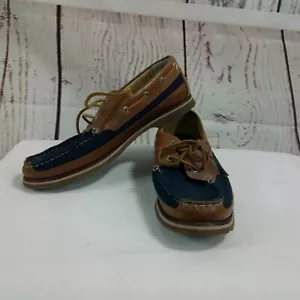 NAUTICA Men’s Size 13 Leather Canvas Boat Shoes - Picture 1 of 11
