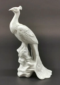 9924091 Porcelain Figurine Bird Peacock White Wagner & Apel 24x15x10cm - Picture 1 of 6