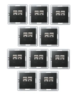 10er Set NETZWERK-DOSE MCPOWER FLAIR CAT6A, UP, MATT SCHWARZ, VOLLGESCHIRMT - Bild 1 von 7