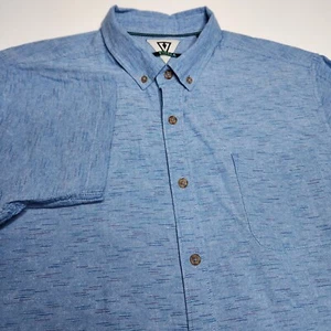 Vissla Shirt Mens L Blue Button Front Surf Beach Outdoor All over Print Casual - Picture 1 of 12