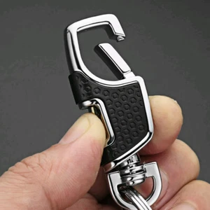 Double Switch Keychain Metal Key Holder Ring Buckle Men's Luxury Car Keyring - Picture 1 of 12