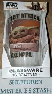 NEU Mandalorian Protect Attack Take Naps 16 Oz Pint Glas (Star Wars) - Bild 1 von 2