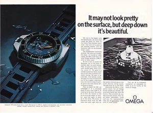 OMEGA Seamaster Professional Diving Watch Original 1973 Vintage Print Ad 2 Pages - Picture 1 of 1